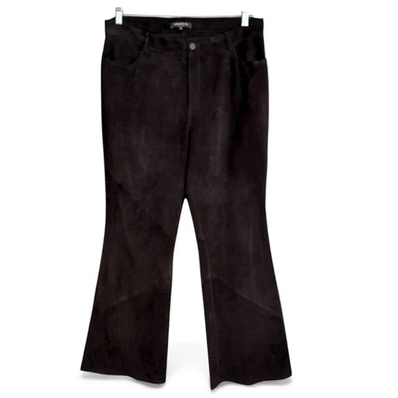 Lafayette 148 Suede Wide Leg Pants Black - Picture 1 of 7